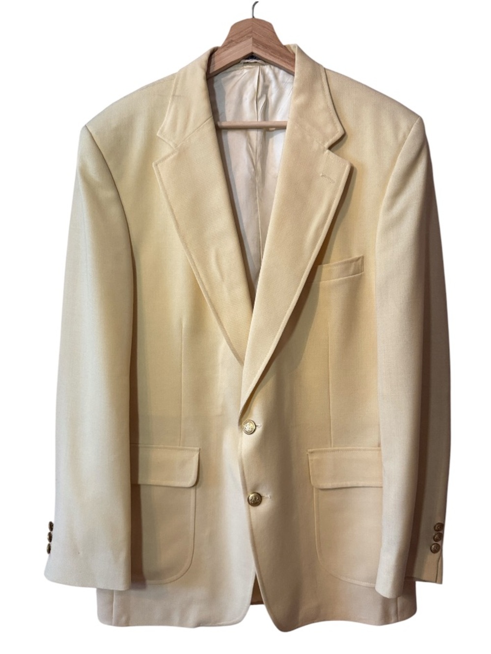 Vintage Stafford Classic Light Yellow Sport Coat Single Breasted Blazer Size 42L